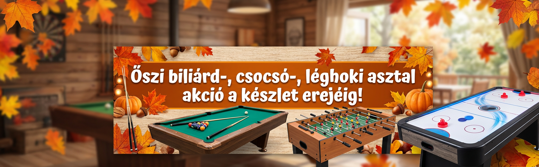 Biliárd léghoki csocsó akció