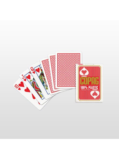 Poker Card 100% Plastic, COPAG, Red, Regular Face (small number