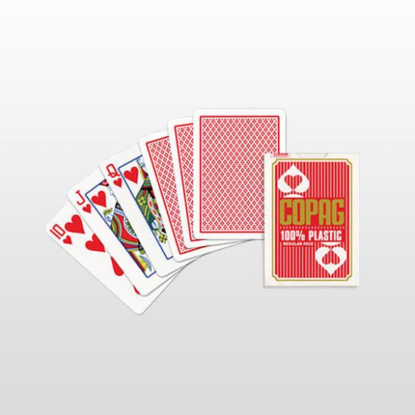 Póker kártya 100% plasztik, COPAG, piros, Regular Face (kis szám