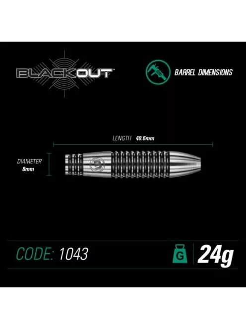 DART SZETT WINMAU STEEL BLACKOUT 90% WOLFRAM 23G