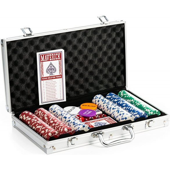 póker készlet Cartamundi Maverick 300db számozatlan 11.5gr zseton, alu kofferben
