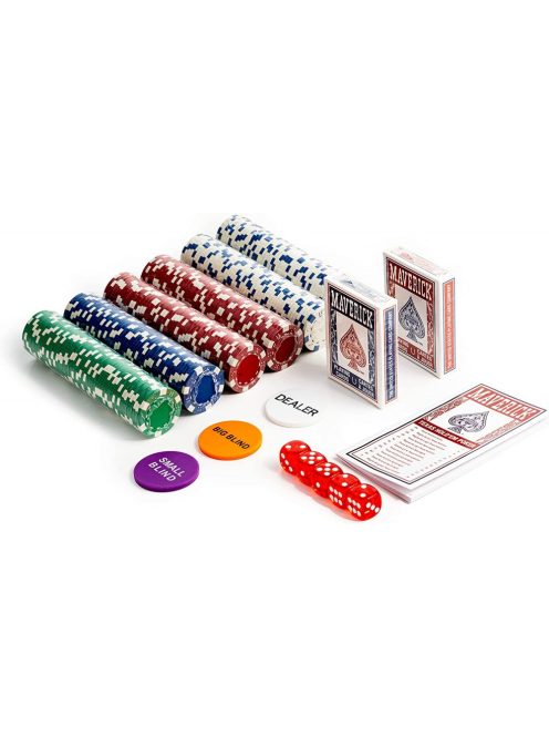 poker set Cartamundi Maverick 300pcs unnumbered 11.5gr chips in aluminium case