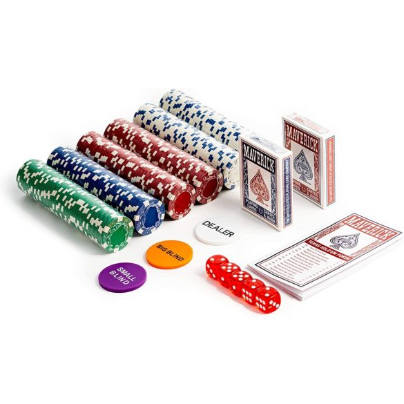 poker set Cartamundi Maverick 300pcs unnumbered 11.5gr chips in aluminium case