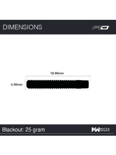 Dart szett steel Winmau Blackout 1, 25g, 90%