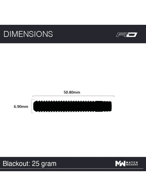 Dart szett steel Winmau Blackout 1, 25g, 90%