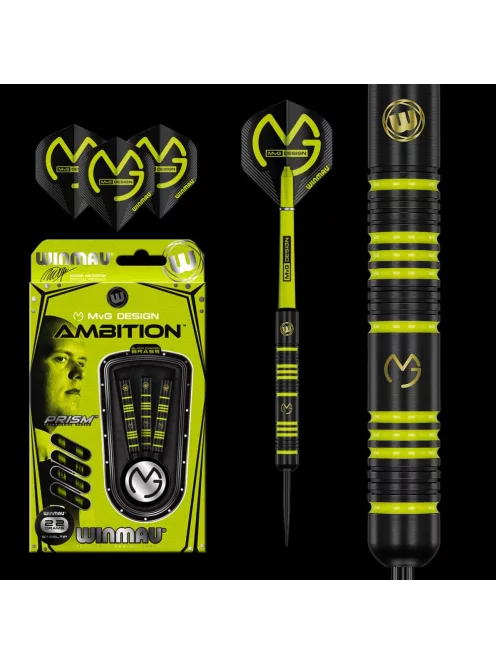 Dart set Winmau steel MvG Ambition 22g, BRASS