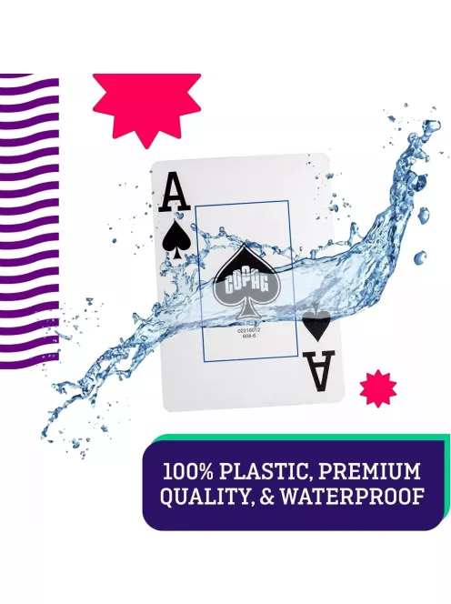 Póker kártya 100% plasztik, COPAG 1546 Legacy, Jumbo index, kék-piros dupla csomag