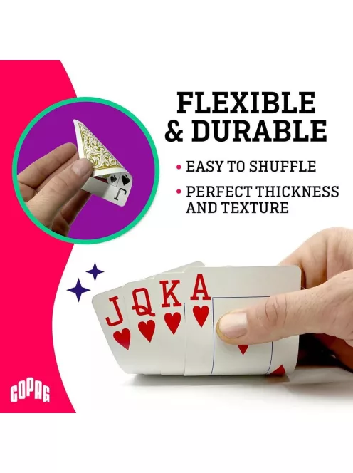 Póker kártya 100% plasztik, COPAG 1546 Elite, jumbo index, narancs-barna dupla pakli