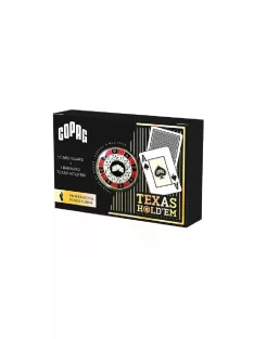   Copag Texas hold'em póker kártya GOLD Range  fekete 100% plastic,  dealer koronggal