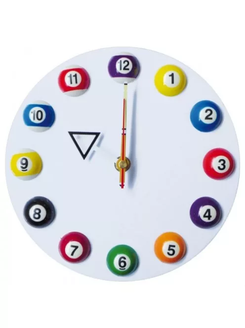 White billiard wall clock NIR