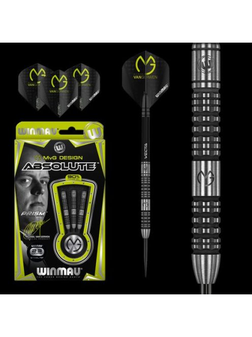 Dart szett Winmau steel MvG Absolute 23g, 90% wolfram (utolsó darabok) gravírozott