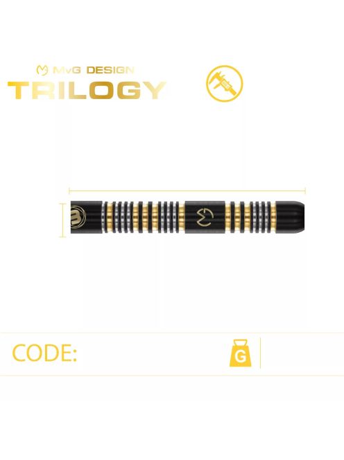 Dart szett Winmau steel MvG Trilogy 23g, 90% gravírozott
