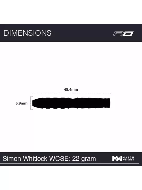 Dart szett Winmau steel Simon Whitlock World Cup Rainbow SE 22g, 90%