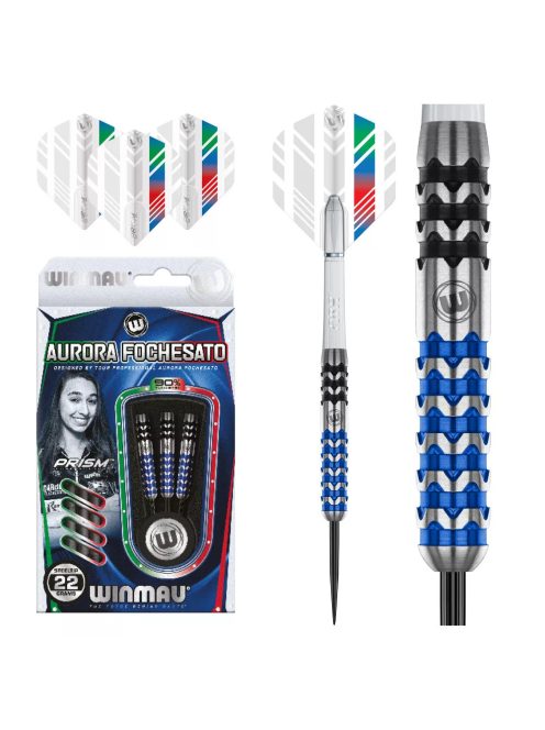 Dart szett Winmau Steel Aurora Fochesato 22g 90% gravírozott