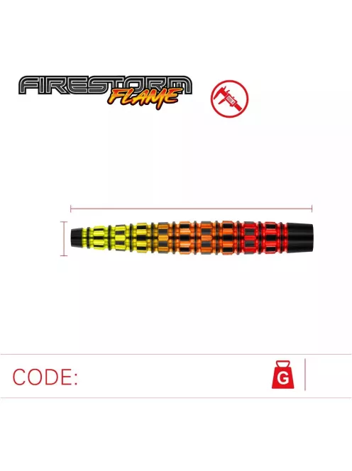 Dart szett steel Winmau Firestorm Flame Tapered 21g, 90%