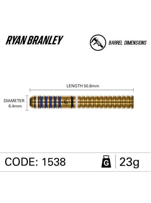 Darts szett steel Winmau Ryan Branley 23g, 90%
