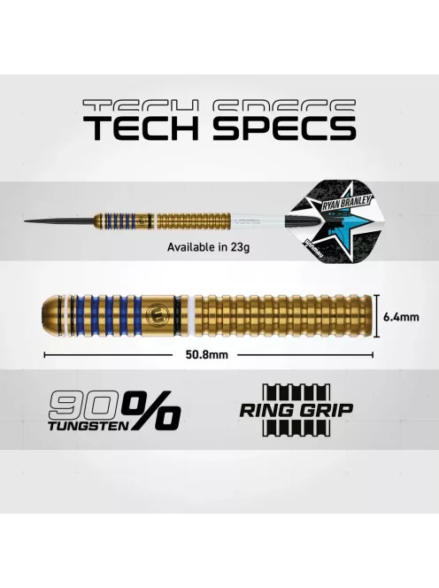 Darts szett steel Winmau Ryan Branley 23g, 90%