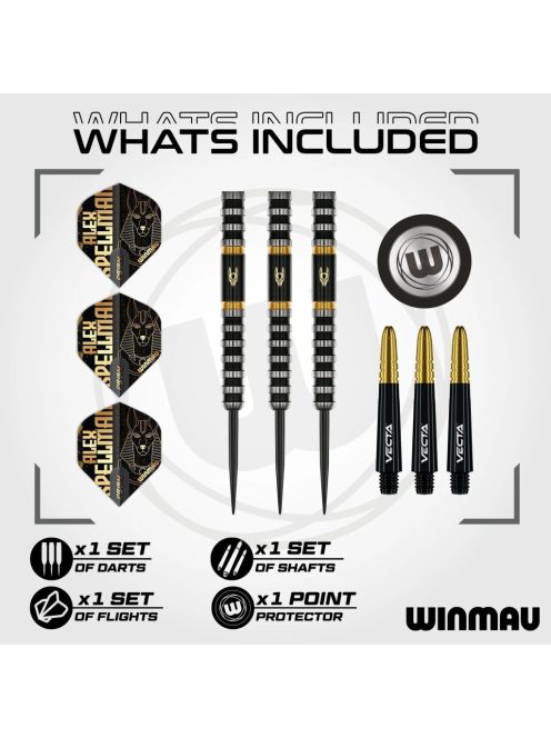 dart szett steel Winmau Alex Spellman "The Jackal" 24gr, 90%