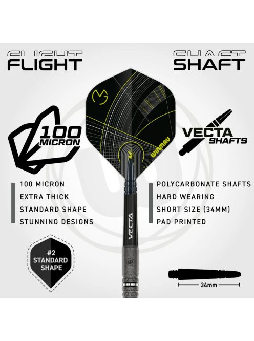 Dart szett steel Winmau Michael Van Gerwen Signature Edition 24g, 90% gravírozott