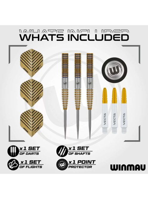 Dart szett steel Winmau Daryl Gurney Signature Edition 23g, 95% gravírozott