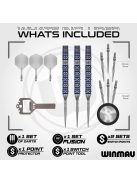 Dart szett steel Winmau SP Lunaris Parallel 23g, 90% gravírozott