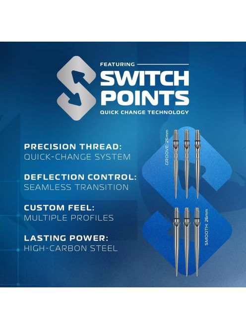 Dart szett steel Winmau SP Lunaris Parallel 23g, 90% gravírozott