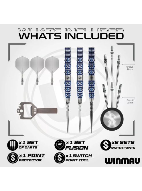 Dart szett steel Winmau SP Lunaris Tapered 24g, 90%