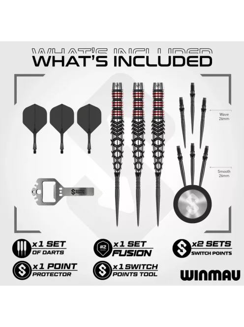 dart szett Winmau Fornax Torpedo Switch Point 90%, 23g