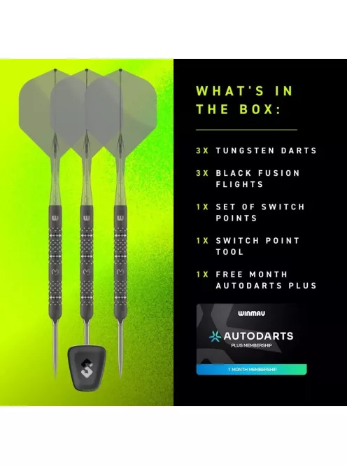 Darts szett steel WINMAU MvG TS-PRO Switch Point, 23g 90%