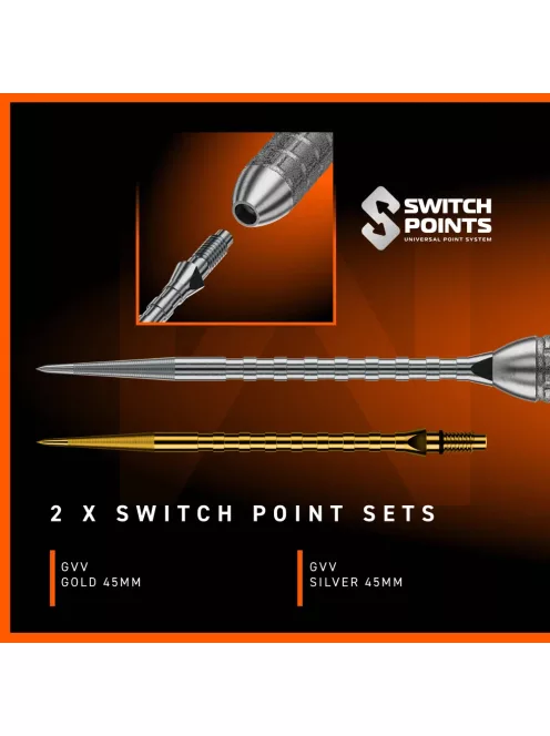 Darts szett steel Winmau Gian Van Veen W-MAX Switch Point Steeldarts, 23g, 90%