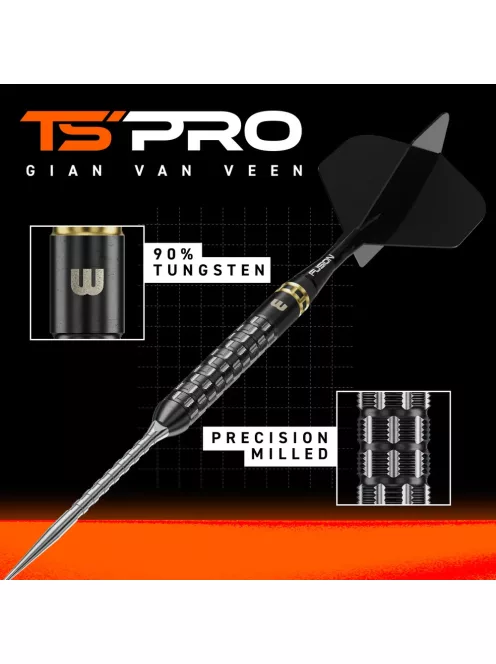 Darts szett steel Winmau Gian Van Veen TS-PRO Switch Point Steeldarts, 21g, 90%