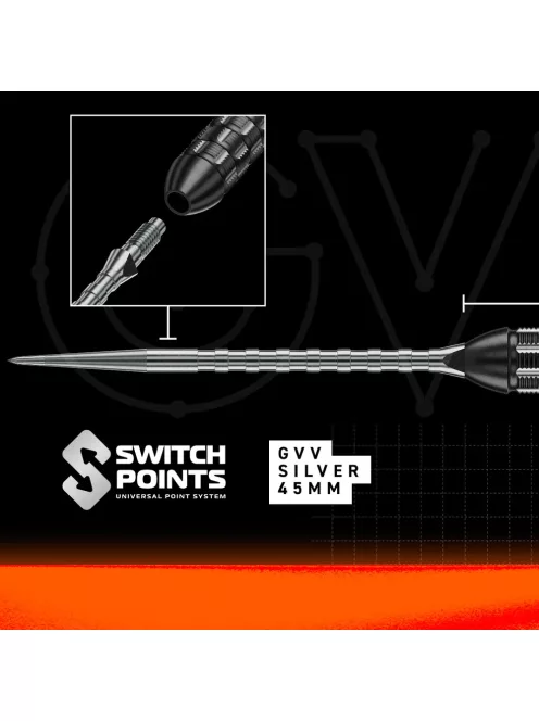 Darts szett steel Winmau Gian Van Veen TS-PRO Switch Point Steeldarts, 21g, 90%
