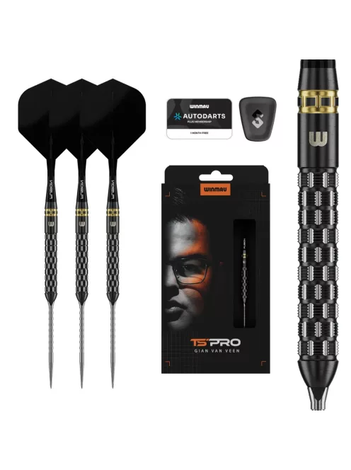 Darts szett steel Winmau Gian Van Veen TS-PRO Switch Point Steeldarts, 23g, 90%