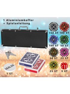   Northstar pókerkészlet 500db-os, számozott lézeres, fekete alu kofferben