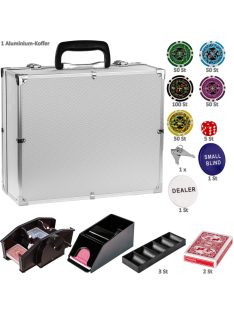   póker zsetonkészlet Northstar 300-as, lézeres zseton, + keverő, + osztó, + kártyaposztó