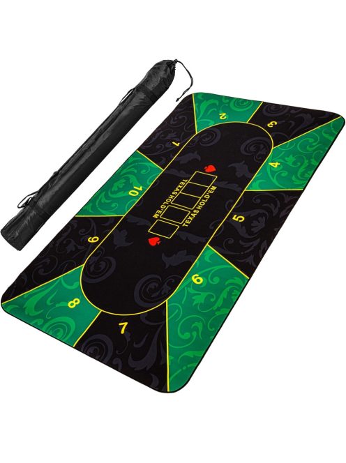 Poker tablecloth NewGen, rubberized, 200x90, black/green