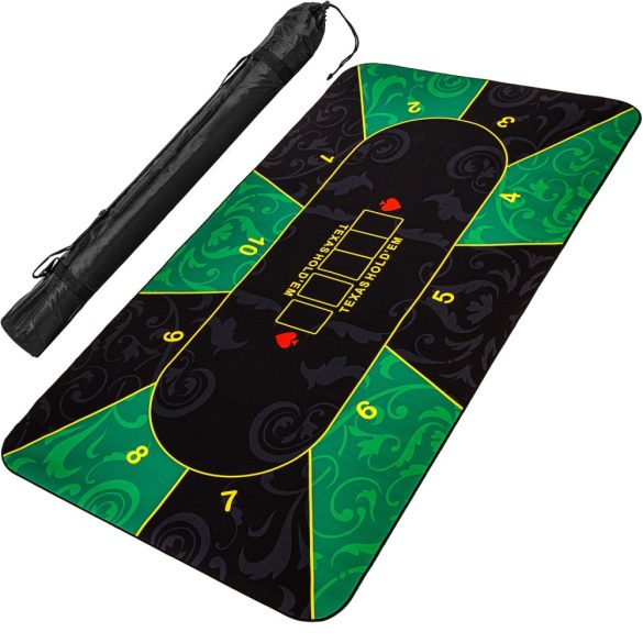 Poker tablecloth NewGen, rubberized, 200x90, black/green