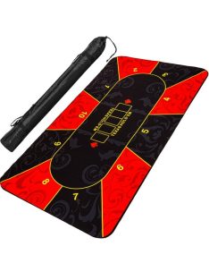 Poker tablecloth NewGen, rubberized, 200x900, black/red
