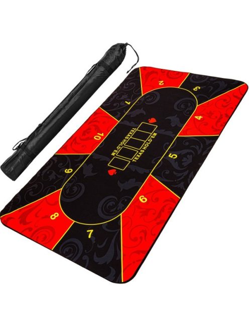 Poker tablecloth NewGen, rubberized, 200x900, black/red