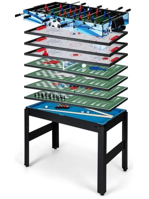 multifunctional gaming table 15 in one Northstar in dark brown (foosball, billiards, ping-pong, taifun, chess, poker, roulette, etc.)