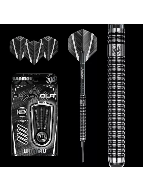 Darts arrow Winmau soft BLACK OUT 90% wolfram 18g