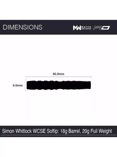 Dart szett Winmau soft Simon Whitlock World Cup Rainbow SE 18g, 90%