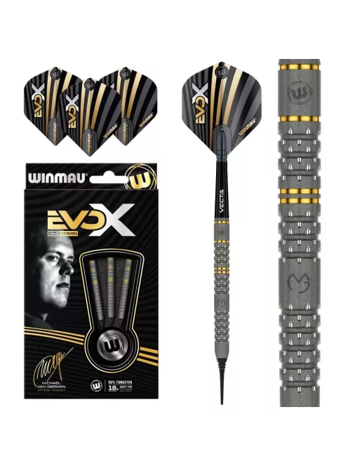 Darts szett soft Winmau MvG Evo-X 18g, 90% 
