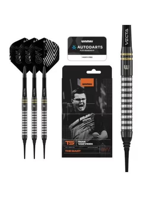 Darts szett soft Winmau Gian Van Veen TS, soft 18g, 90%