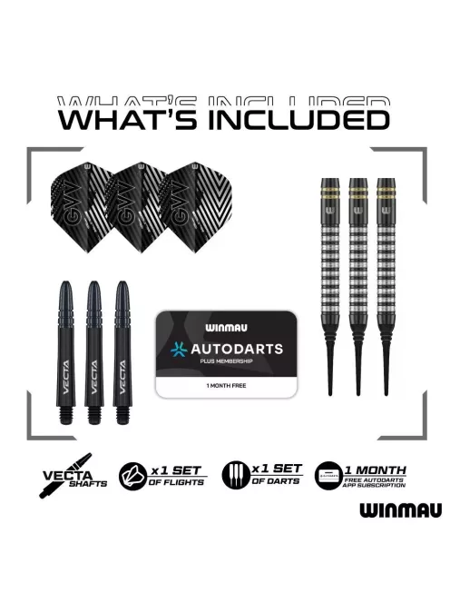 Darts szett soft Winmau Gian Van Veen TS, soft 18g, 90%