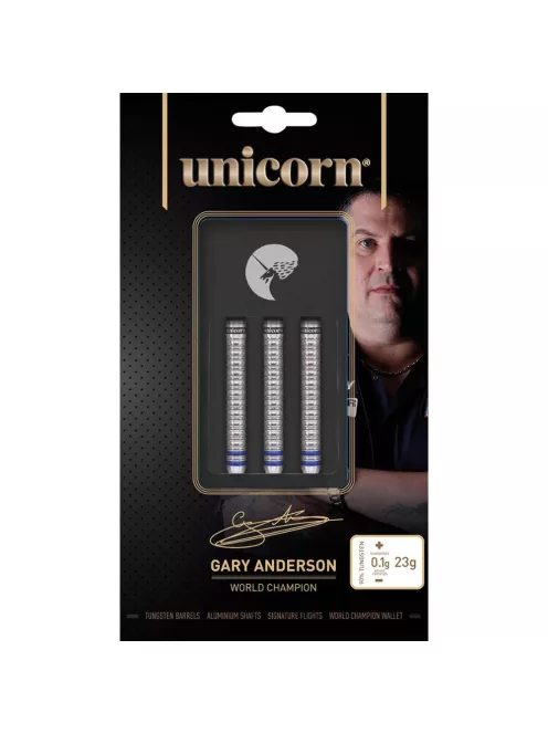 Dart szett Unicorn steel 23g, Phase 3 Gary Anderson, World Champion Natural, 90%