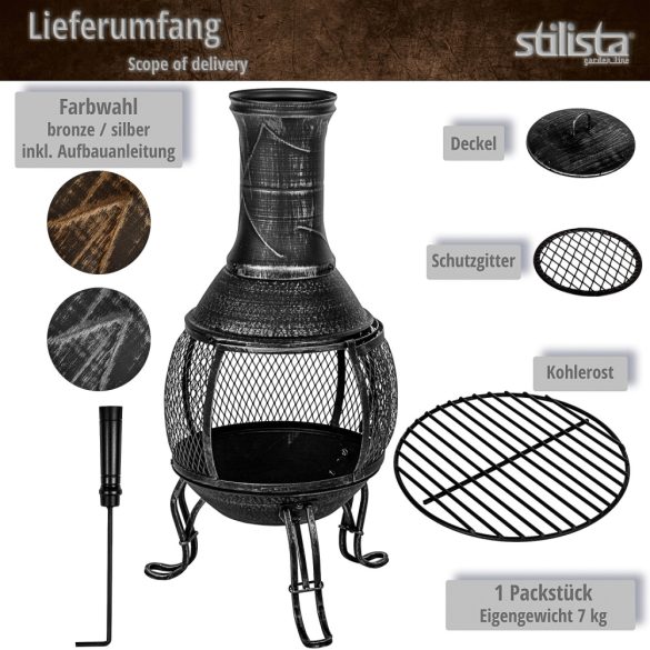 STILISTA® patio stove, patio stove, silver grey