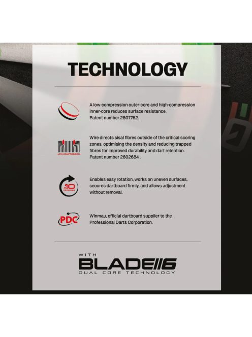 dart tábla Winmau Equalizer- Official JDC Training Dartboard sisal