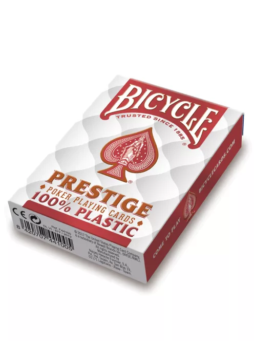 Poker card Bicycle PRESTIGE, red 100% plastic