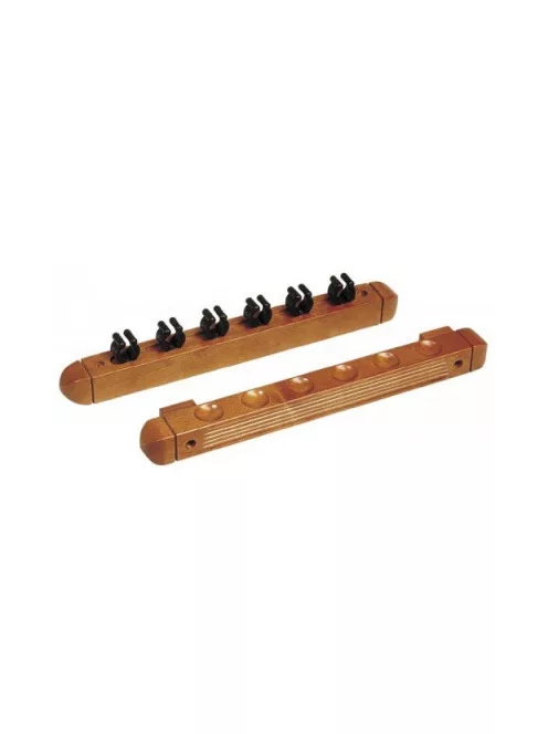 Cue holder for 6 cues in elegant chestnut colour